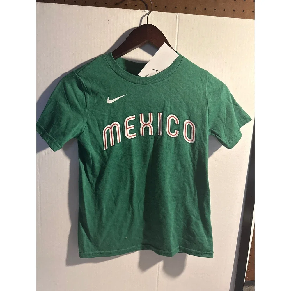 Nike Mexico WBC Alejandro Kirk 30 Youth Small Green Baseball T-Shirt NWT